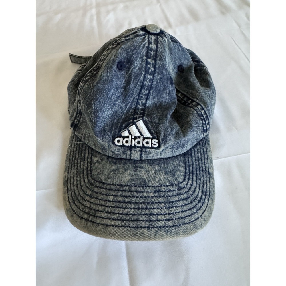 ADIDAS Climalite Acid Wash Denim Mens Hat Baseball Cap STRAPBACK Adjustable Logo